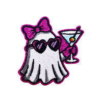 Patchs brodés en polyester pour Halloween : Fantôme, Sorcière, Citrouille, Crâne, Maison Hantée, Appliques à sequins pour vêtements