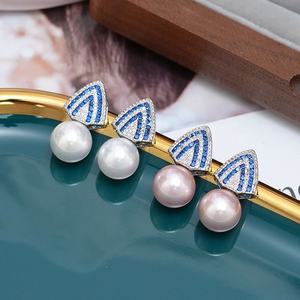 Elegant High Quality Gold Plated Zircon <b>Stud</b> Earrings for Women Princess Cut Gift <b>Small</b> Sweet Wholesale Design - Product Image 1