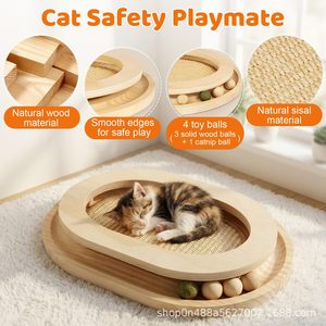 Griffoir pour chat et tapis d'escalade, jouet interactif avec circuit <span class=keywords><strong>de</strong></span> balles et meuleuse à griffes pour le plaisir - Product Image 4