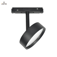 Système d'éclairage sur rail magnétique Smar APP 48V 30W LED Zoomable en aluminium noir
