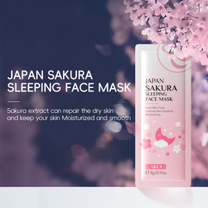 LAIKOU Crème de nuit hydratante et éclaircissante au sakura, format voyage 3g, masque facial au collagène - Product Image 2