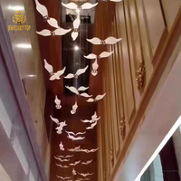 Jewellerytop Hôtel Lobby Villa Escalier Moderne Suspendus Ailes De Luxe Cristal Décoratif Lustre Pendentif Lumière