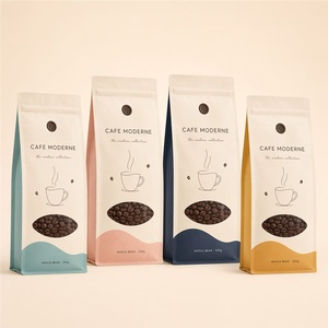 Sacchetto per Caffè in Grani con Finestra Semicircolare e Valvola, Antiumidità, in Mylar, Color Crema <span class=keywords><strong>Teal</strong></span> e Rosa Antico, da 250g, 500g, 1kg - Product Image 1