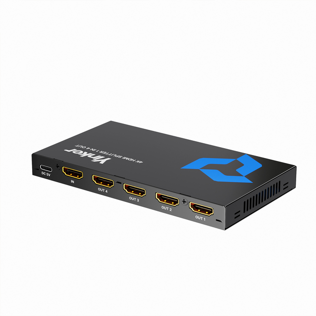 HDMI Splitter 1 in 4 Out w/5 Ft Cable,  4K30Hz Distributor 4 Way for Xbox360 PS4 PS3 Roku HDCP1.4 EDID HDR