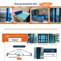 Film de protection souple bleu PE - Anti-poussière et anti-rayures pour fenêtres de cuisine du sol au plafond en aluminium/acier inoxydable