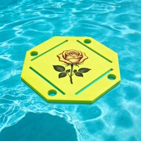 Table de Mahjong flottante pliable haut de gamme résistante aux UV avec plateau flottant en mousse pour piscine et porte-gobelets intégrés