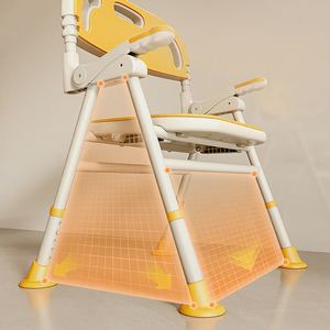 Chaise de douche réglable KS pour personnes âgées et handicapées, capacité 150 kg, pliable avec rangement, style moderne - Product Image 2