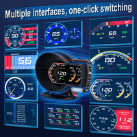 Compteur automobile multifonction F8 avec écran TFT, affichage de la température de l'eau et de l'heure, OBD2+GPS, compteur de vitesse de voiture