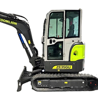 Excavadora de cadenas ZE35GU de 3.5 toneladas y 0.1 m³ con motor de 18.2kW, cucharón reforzado y martillo rompedor
