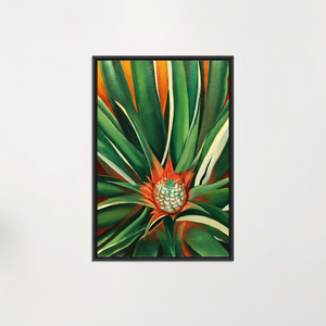 Vibrant Tropical Pineapple Plant Canvas Print for Summer Home Decor,<b>BLACK</b> <b>FRAMED</b> CANVAS - Product Image 2
