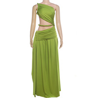Robe longue décontractée pour femme à une épaule, tressée et découpée, 4 couleurs, tailles S-L