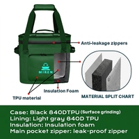 Sac isotherme souple imperméable 30L 840DTPU pour camping, pique-nique, canettes, aliments, vin, avec blocs réfrigérants réutilisables, isolation 48h, gris foncé moderne