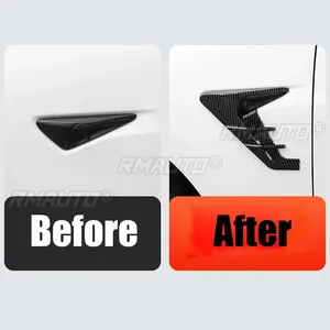 Par de cubiertas embellecedoras para paneles laterales de Tesla Model 3/Y 2021-2023, alerón, cubierta antipolvo, decoración de flancos de cámara, modificación - Product Image 2
