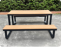 Cadre en aluminium à plateau composite en bois-plastique connexion monobloc solide étanche parc salle à manger extérieure table chaise banc de parc