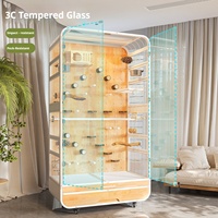 Cage à oiseaux extra-large mobile en bois massif et en fer, luxueuse, moderne, simple, durable, avec fermeture à bouton-pression pour perroquets