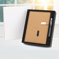 Agenda Kulit PU A5 Jahitan Saddle Stitch dengan USB, Power Bank 12000mAh, Klip Pengatur, Pengisi Daya iPad, Hadiah Notebook, Promo Panas 2021