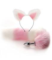 Butt fox Plus pour Couples, Ensemble de Cosplay Renard avec Queue et Oreilles, Sans Vibrateur, Plug Anal en Silicone Métallique