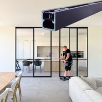 Puerta Automática de Aleación de Aluminio con Motor de Corriente Continua de Levitación Magnética, Silenciosa, de Bajo Consumo y Ahorro de Energía, Moderna, para Oficinas, Hoteles y Comercios