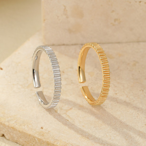Gear Stripe Verstellbarer <span class=keywords><strong>Ring</strong></span> aus S925-Sterlingsilber, stapelbar, einfacher Stil, Schmuck, geeignet für Männer und Frauen, luxuriöse Geschenke - Product Image 6