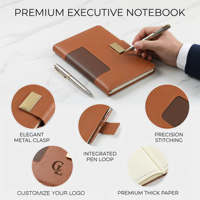 Ensemble cadeau d'entreprise personnalisé en cuir PU, carnet A5, vente en gros, articles cadeaux d'affaires promotionnels de luxe, carnet avec stylo