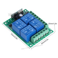 Module récepteur de relais sans fil 433 MHz avec télécommande RF 4 canaux 433,92 MHz, interrupteur de commande à distance 12 V CC 4 canaux