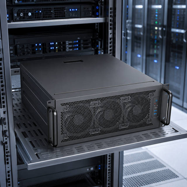 SOHOO-Desktop CE EMI Computer Server Case Optical Bays 7 Slots  ATX PC Chassis 4U Rackmount Server Case
