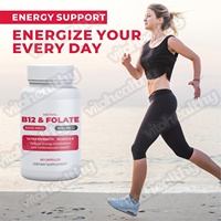 Vitahealthy OEM/ODM Vitamine B12 Capsules Nutritionnelles Vitamine B12 et Folate sous forme de capsule pour les femmes Supplément de soutien en folate