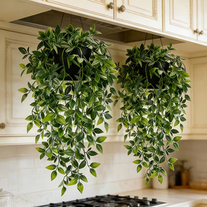 Artificial Plant Hanging Vine Datura <b>Leaf</b> 80cm Plastic Indoor Outdoor <b>Decor</b> <b>Wall</b> Hanging Greenery - Product Image 1