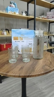 Ensemble d'eau octogonal ensemble de bouilloire en verre transparent sans plomb de cinq pièces