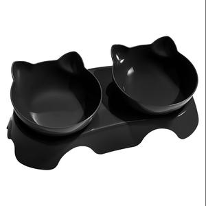 Station d'alimentation surélevée à double bol avec oreilles de chat pour chats et chiens, ensemble de bols pour nourriture et eau - Product Image 5