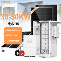 Système d'énergie solaire hybride Sunroko OEM 29,9 kW 30 kW 40 kW 50 kW, système solaire tout-en-un, ensemble complet