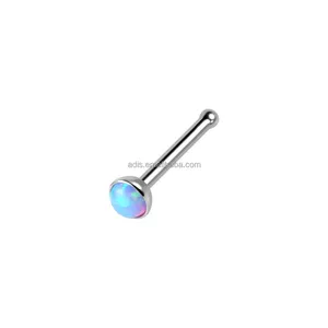 Hot selling 20g surgical steel nose piercing jewelry opal ball nose bone stud ring