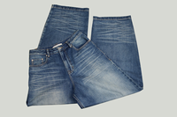 Celana Jeans Wanita High Waist Straight-leg Vintage Biru Denim Washed Longgar Kasual Premium Musim Panas Gugur Kancing Produsen OEM