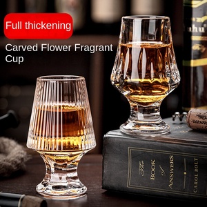 كأس ويسكي زجاجي بتصميم أمريكي وأوروبي مع نقش زهور، كأس مشروبات روحية إبداعي راقي للاستخدام المنزلي مع صينية جديدة - Product Image 4