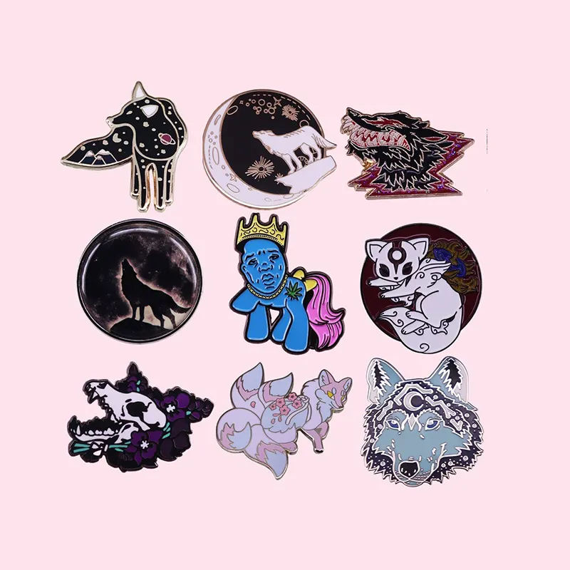 Best Quality Animal Dark Wolf pin Rapper Hop Singer Enamel Pin Gothic Lapel Denim Backpack Badge Brooch pin Fans Kid