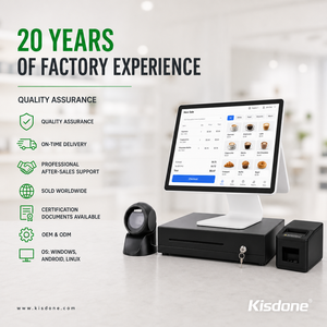 Terminal de point de vente 15,6 pouces avec écran tactile capacitif double, imprimante, scanner, système de point de vente tout-en-un - Product Image 3