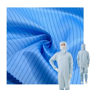 Pour l'industrie vêtements tissu antistatique antistatique ESD 99% polyester uniformes tissu maille tissus tissé industrie textile