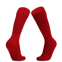 Chaussettes de sport professionnelles pour hommes, antidérapantes, épaissies, absorbant la transpiration, respirantes, de couleur unie pour le baseball et le football.