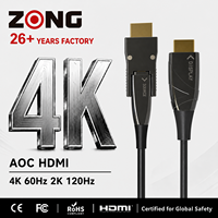 Câble HDMI en fibre optique AOC AOCHDMI à large bande passante pour applications de cinéma maison et de projets commerciaux