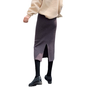 <span class=keywords><strong>Jupe</strong></span> longue moulante vintage en maille pour femme, style crayon, mi-longue, noire, <span class=keywords><strong>taille</strong></span> <span class=keywords><strong>haute</strong></span>, streetwear, Harajuku, pour l'automne et l'hiver, <span class=keywords><strong>jupe</strong></span> portefeuille - Product Image 5