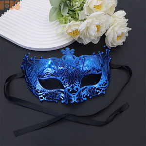 2026 Masker Setengah Wajah Baru Masker Mata Plastik Emas Masker Venetian Buatan Tangan Aksesori Kostum Cosplay untuk Pesta Dansa - Product Image 5