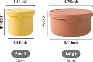 Cuenco seguro para el congelador, recipiente reutilizable de silicona con tapas para almacenar alimentos, microondas, lavavajillas - Product Image 4