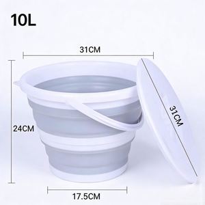 Multifunctional Portable Silicone Collapsible <b>Bucket</b> Handheld Outdoor Car Wash Fishing Travel Camping Home Use - Product Image 2