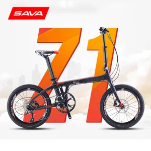 Sava Carbon Fiber Vouwfiets 20 Inch Ultralight 9 Speed Shimano Derailleur Mini Compact City Road Fiets Hoge Kwaliteit Volwassen