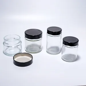 Empty 240ml 250ml 370ml Glass Honey Container Sweet Preserve Round Glass Bottle Jar