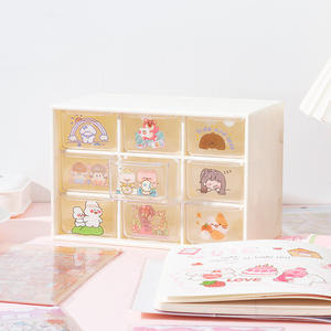 <span class=keywords><strong>Feuille</strong></span> d'autocollant auto-adhésif en Pvc étanche autocollant décoratif Transparent de filles douces d'animaux de dessin animé pour Scrapbook - Product Image 2