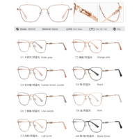 MS 85042 Nouvelles lunettes anti-lumière bleue en métal pour femmes, décorées de strass, branches fines et élégantes, design unique