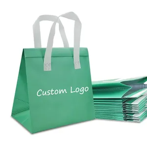 Promotional Custom Logo Self Adhesive Aluminum Foil Delivery Plasti Take Away Lunch Thermal Bag