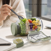 Excellent récipient de préparation de repas léger et hermétique à compartiments multiples pour les voyages, le camping et la préparation des déjeuners