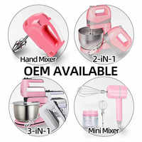 Appareil de cuisine à domicile rose rose 250W Rosapink pâte gâteau batteur à oeufs support de table électrique mélangeur d'aliments à main avec bol mélangeur
